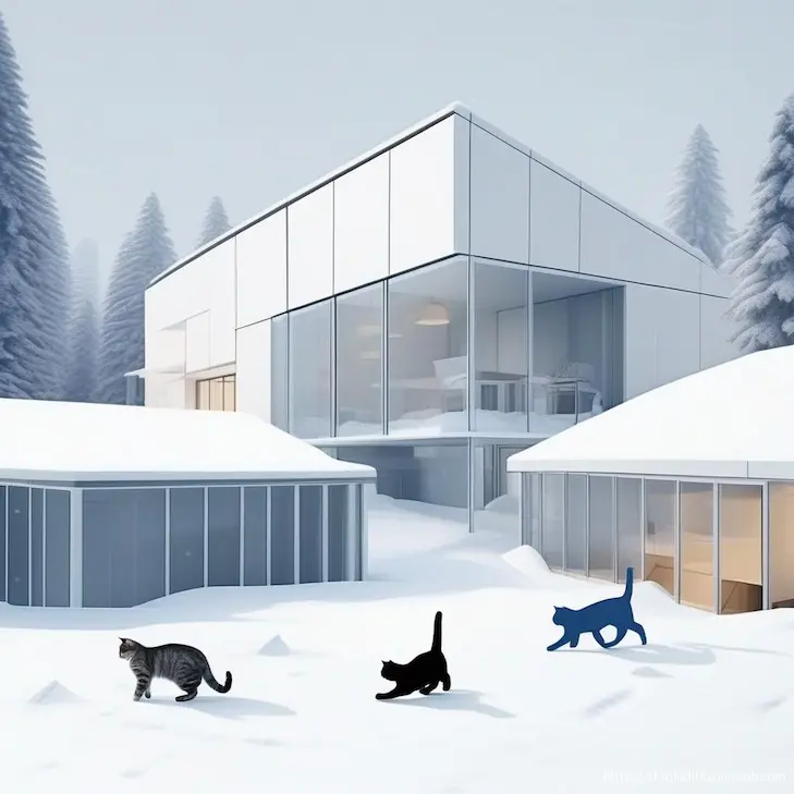 Stable Diffusion Onlineで生成した猫の画像(スタイル：misc-architectural）