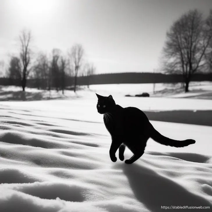 Stable Diffusion Onlineで生成した猫の画像(スタイル：photo-film noir）