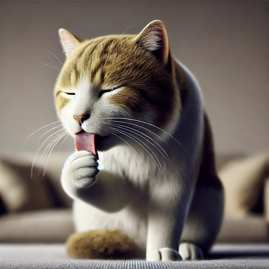 プロンプトは「顔を洗う猫の写真を生成してください」by DALL·E