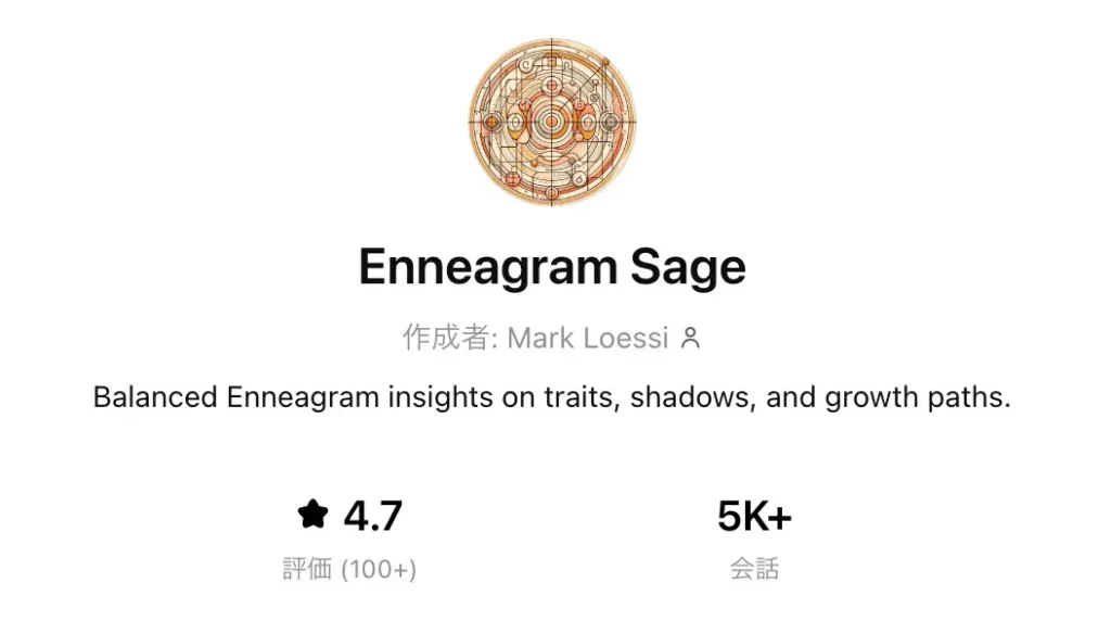 Enneagram Sageの画面