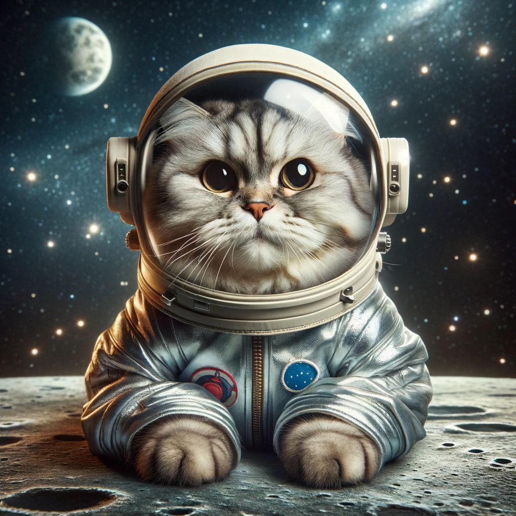 プロンプトは「宇宙飛行士になった猫の写真を生成してください」by DALL-E