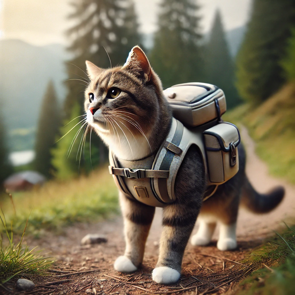 プロンプトは「登山をする猫の写真を生成してください」by DALL-E