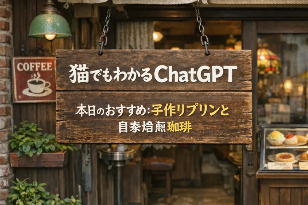 ChatGPTで生成した昭和喫茶の画像